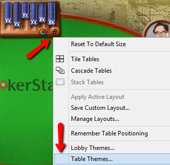 Go to Table Themes from PokerStars table