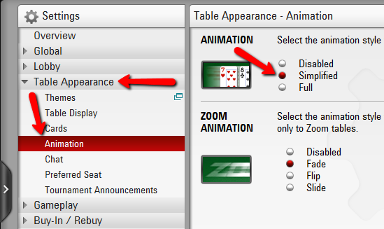 Setup Simplified Animation (PokerStars 7)